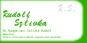 rudolf szlivka business card